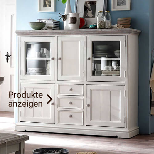 Weißes Sideboard für Geschirr