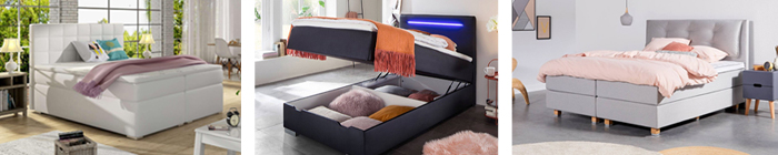 Boxspringbetten mit Bettkasten & in verschiedenen Liegeflächen