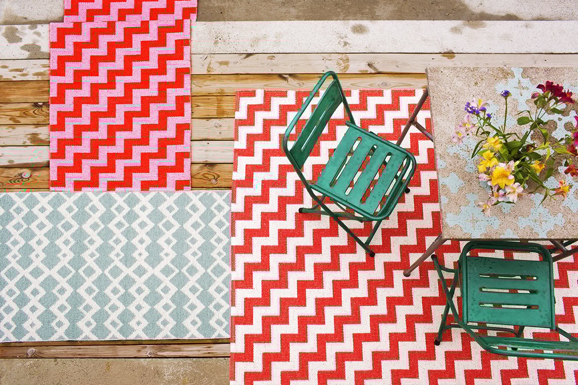 Bunte Outdoor-Teppiche mit Muster