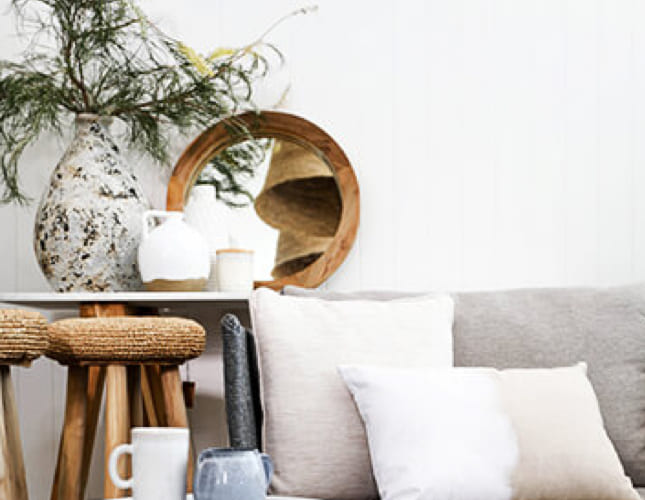 Gemütliches Wohnzimmer mit Feng Shui