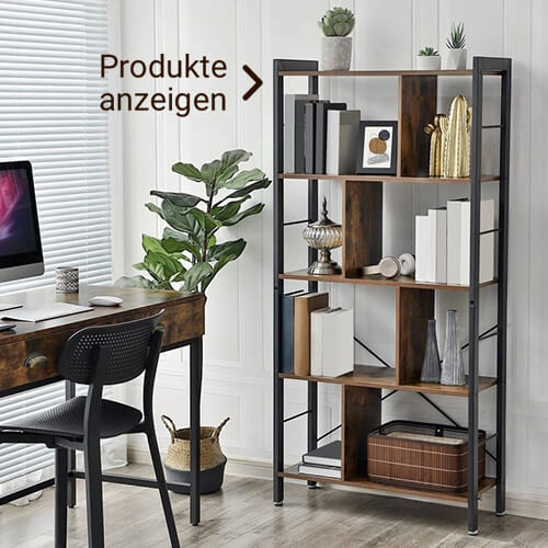 Offenes Büroregal für das Home Office